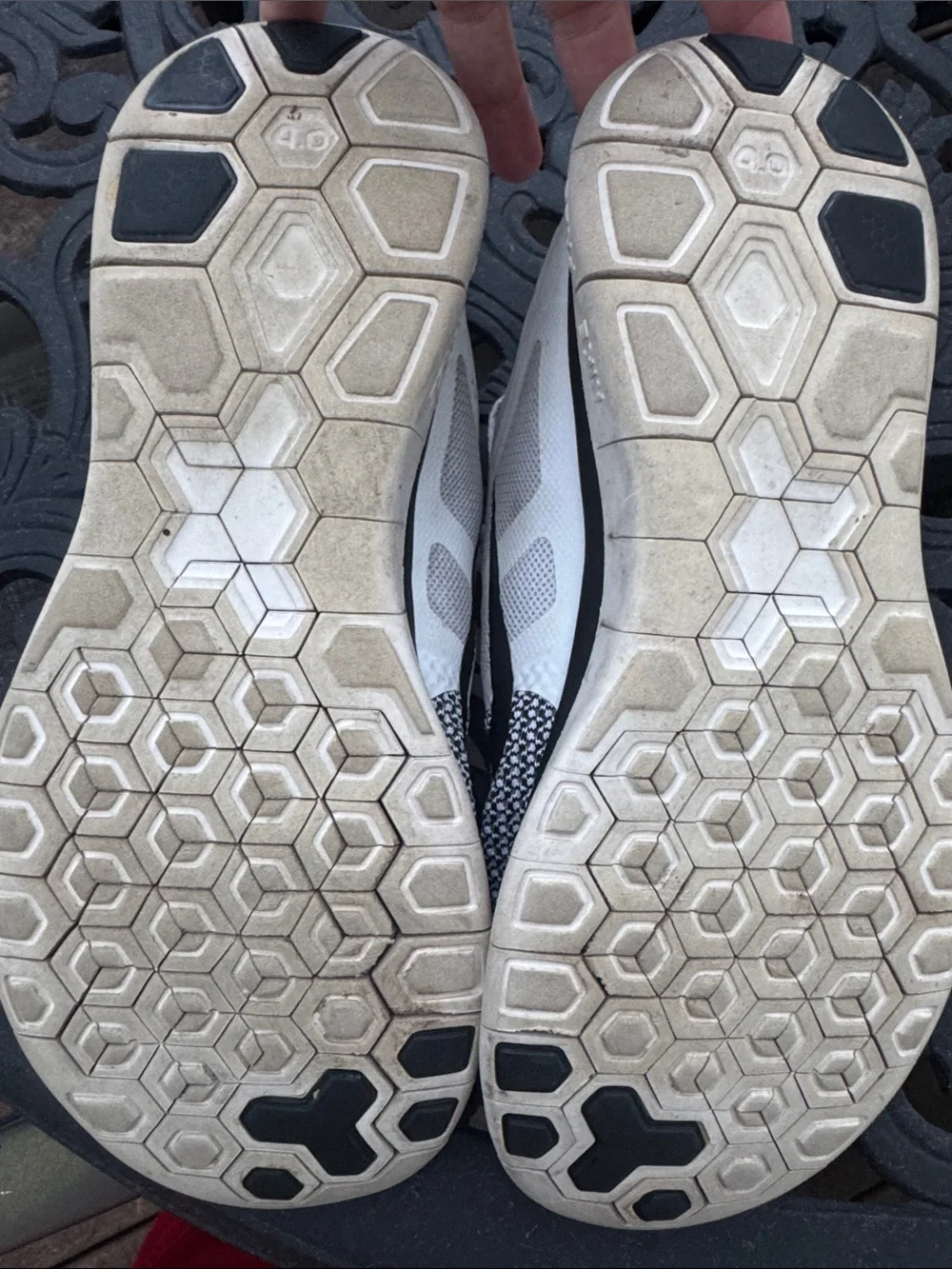 Nike Knit Running Sneakers in White, Black and Green